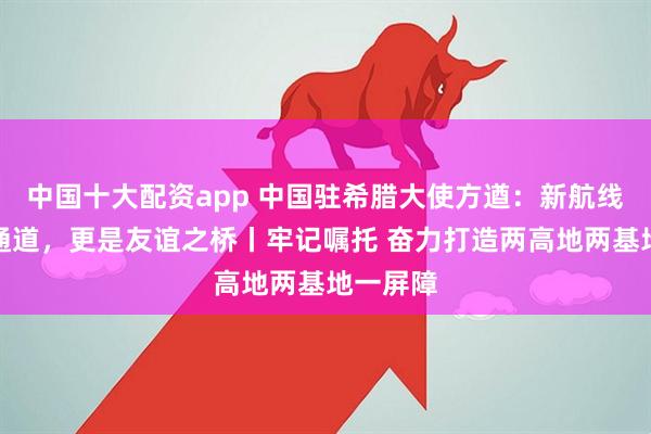 中国十大配资app 中国驻希腊大使方遒：新航线是空中通道，更是友谊之桥丨牢记嘱托 奋力打造两高地两基地一屏障